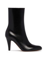 Black Ornella Leather Booties | PDP | Antonia
