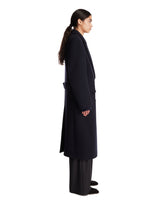 Blue Double-Breasted Wool Coat | PDP | Antonia