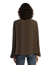 Camicia Lavalliere In Viscosa Marrone | PDP | Antonia