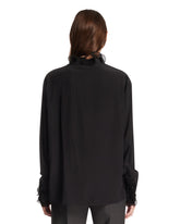 Black Silk Ruffled Shirt | PDP | Antonia