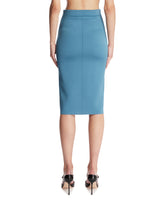 Light Blue Viscose Midi Skirt | PDP | Antonia