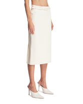 White Leather Midi Skirt | PDP | Antonia