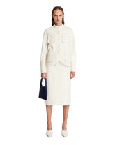 White Short Leather Jacket with Patch Pockets | PDP | Antonia