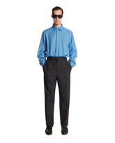 Camicia In Cotone E Seta Blu | PDP | Antonia