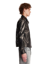 Giacca Con Zip In Pelle Nera | PDP | Antonia