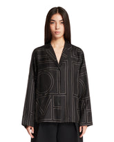 Black Silk Monogram Pj Top | PDP | Antonia
