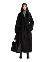 Black Hooded Wool Belted Coat | PDP | Antonia