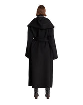 Black Hooded Wool Belted Coat | PDP | Antonia