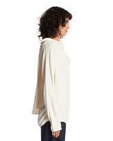 White Viscose Blouse With Scarf Neckline | PDP | Antonia