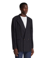 Blue Double-Breasted Cashmere Jacket | PDP | Antonia