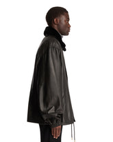 Black Leather Coach Jacket | PDP | Antonia