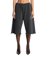 Black Community Center Distressed Shorts | PDP | Antonia
