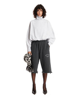 Black Community Center Distressed Shorts | PDP | Antonia