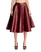 Burgundy Loretta Leather Skirt | PDP | Antonia