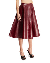 Burgundy Loretta Leather Skirt | PDP | Antonia