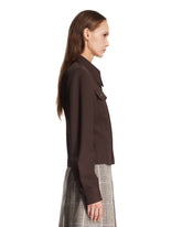 Brown Wool Blend Chavela Shirt | PDP | Antonia