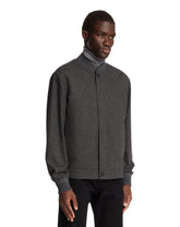 Gray Padded Oasi Cashmere Bomber Jacket | PDP | Antonia