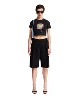 T-Shirt Cropped Stampata Nera - DONNA | PLP | dAgency