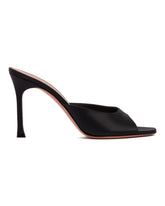 Black Alexa Satin Slippers | PDP | Antonia