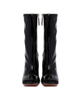 Black Latex Marine Ankle Boots | PDP | Antonia