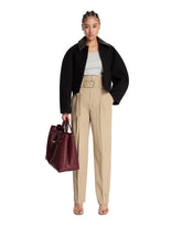 Beige Compact Cotton Pants - Bottega Veneta women | PLP | Antonia