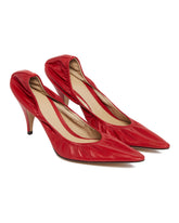 Red Liisa Leather Decollete | PDP | Antonia