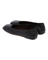 Black Leather Square-Toed Flats | PDP | Antonia