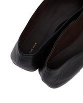 Black Leather Square-Toed Flats | PDP | Antonia