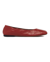 Red Low Square-Toe Flats | PDP | Antonia