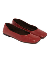 Red Low Square-Toe Flats | PDP | Antonia