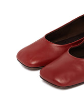 Red Low Square-Toe Flats | PDP | Antonia