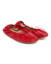 Red Rounded Flat Ballet Flats | PDP | Antonia