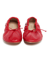 Red Rounded Flat Ballet Flats | PDP | Antonia