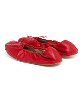 Red Rounded Flat Ballet Flats | PDP | Antonia