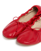 Red Rounded Flat Ballet Flats | PDP | Antonia