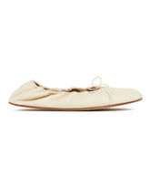 White Leather Round-Toe Flats | PDP | Antonia