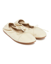 White Leather Round-Toe Flats | PDP | Antonia