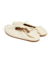 White Leather Round-Toe Flats | PDP | Antonia