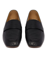 Black Square Leather Loafers | PDP | Antonia