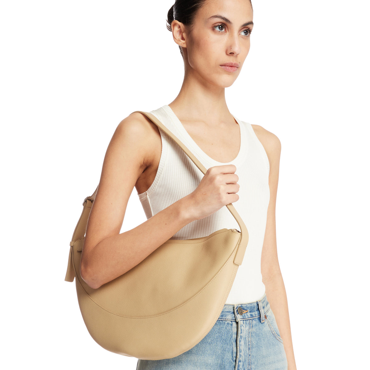 Beige Jouve Leather Bag THE ROW Antonia