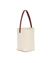 White and Burgundy Medium N/S Park Tote | PDP | Antonia