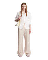 Beige Checkered Fluid Trousers | PDP | Antonia