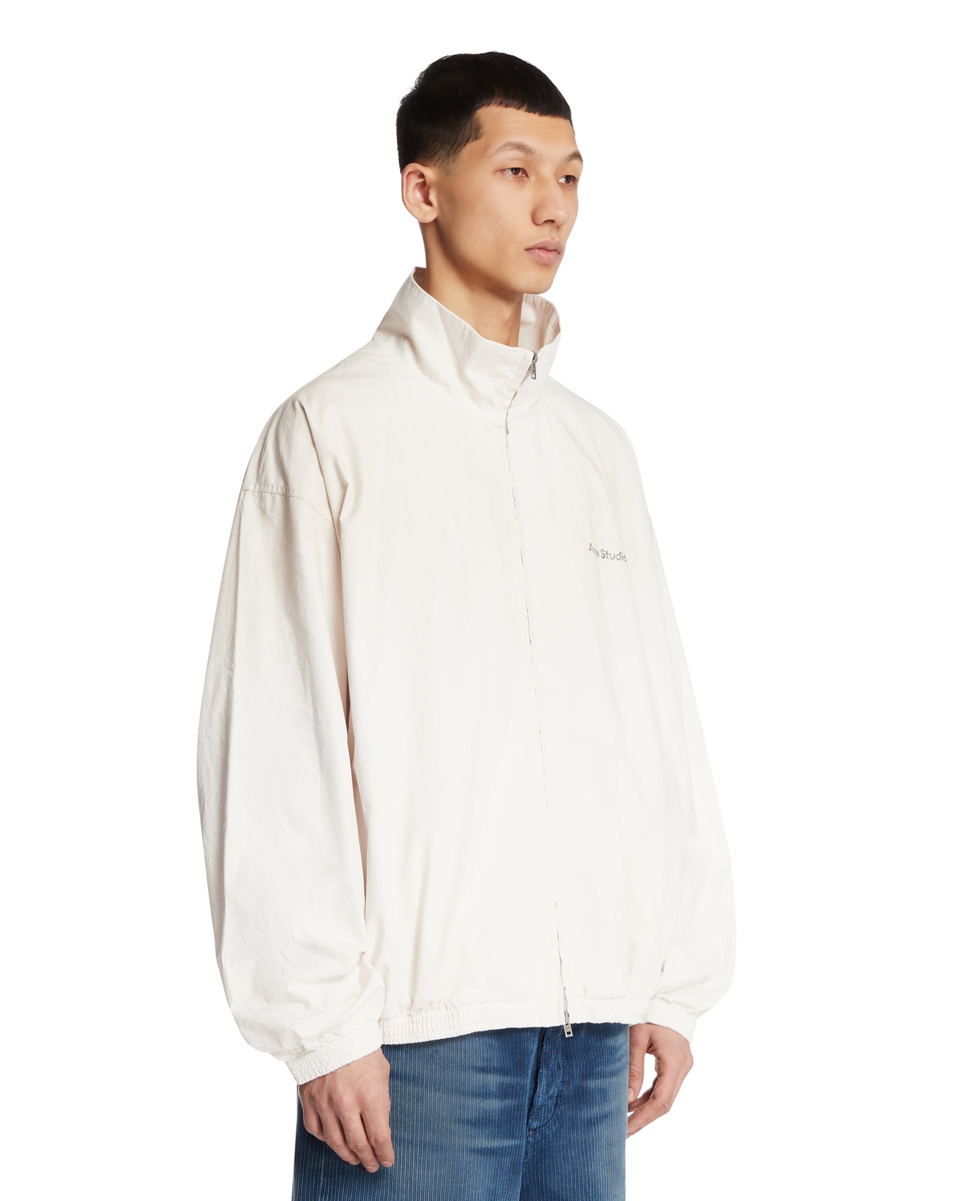 White Cotton Zip-Up Jacket | ACNE STUDIOS - Antonia