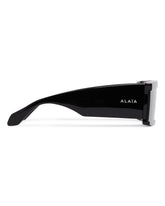 Black Rectangular Shield Sunglasses | PDP | Antonia