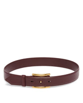 Brown Curve Leather Belt | PDP | Antonia