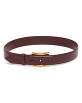 Brown Curve Leather Belt | PDP | Antonia