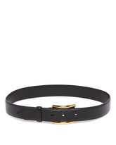 Black Curve Leather Belt | PDP | Antonia