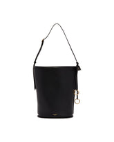 Black Leather Bucket Bag | PDP | Antonia