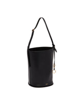 Black Leather Bucket Bag | PDP | Antonia