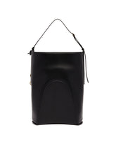 Black Leather Bucket Bag | PDP | Antonia